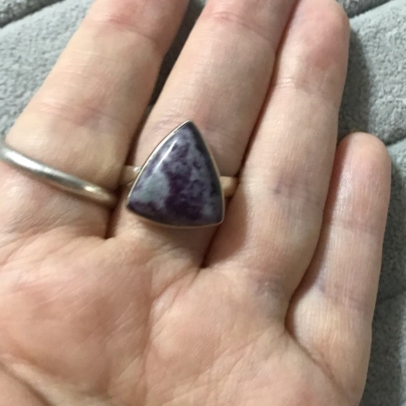 New Sterling Silver Purple Kammererite Triangle Ring Size 10 Crystal Kammerite - Picture 4 of 16